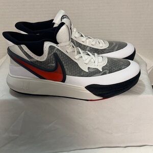 Nike White and Gray Shoes with Red Accent